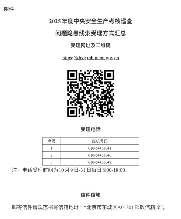 金盛网 涉及安全生产重大问题隐患等 中央安全生产考核巡查组将于11月进驻各地